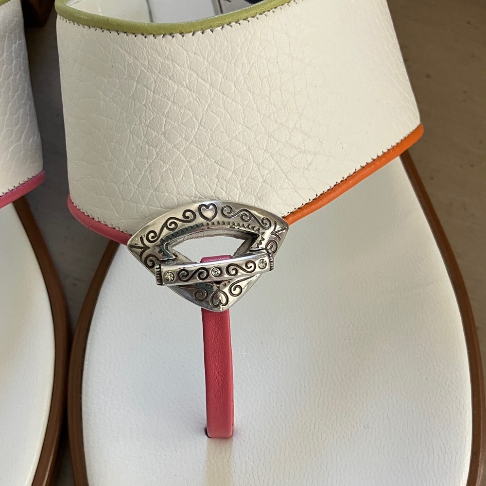 Brighton Women's Lita White/ Pink /Green Sandals Size 7N - Picture 7 of 10
